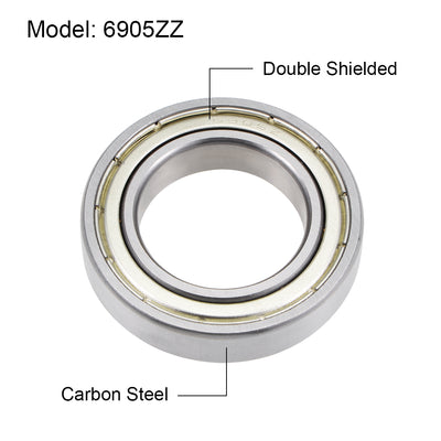 Harfington Deep Groove Ball Bearings Metric Double Shielded High Carbon Steel Z2 Level