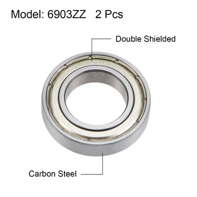 Harfington Deep Groove Ball Bearings Metric Double Shield High Carbon Steel Z2