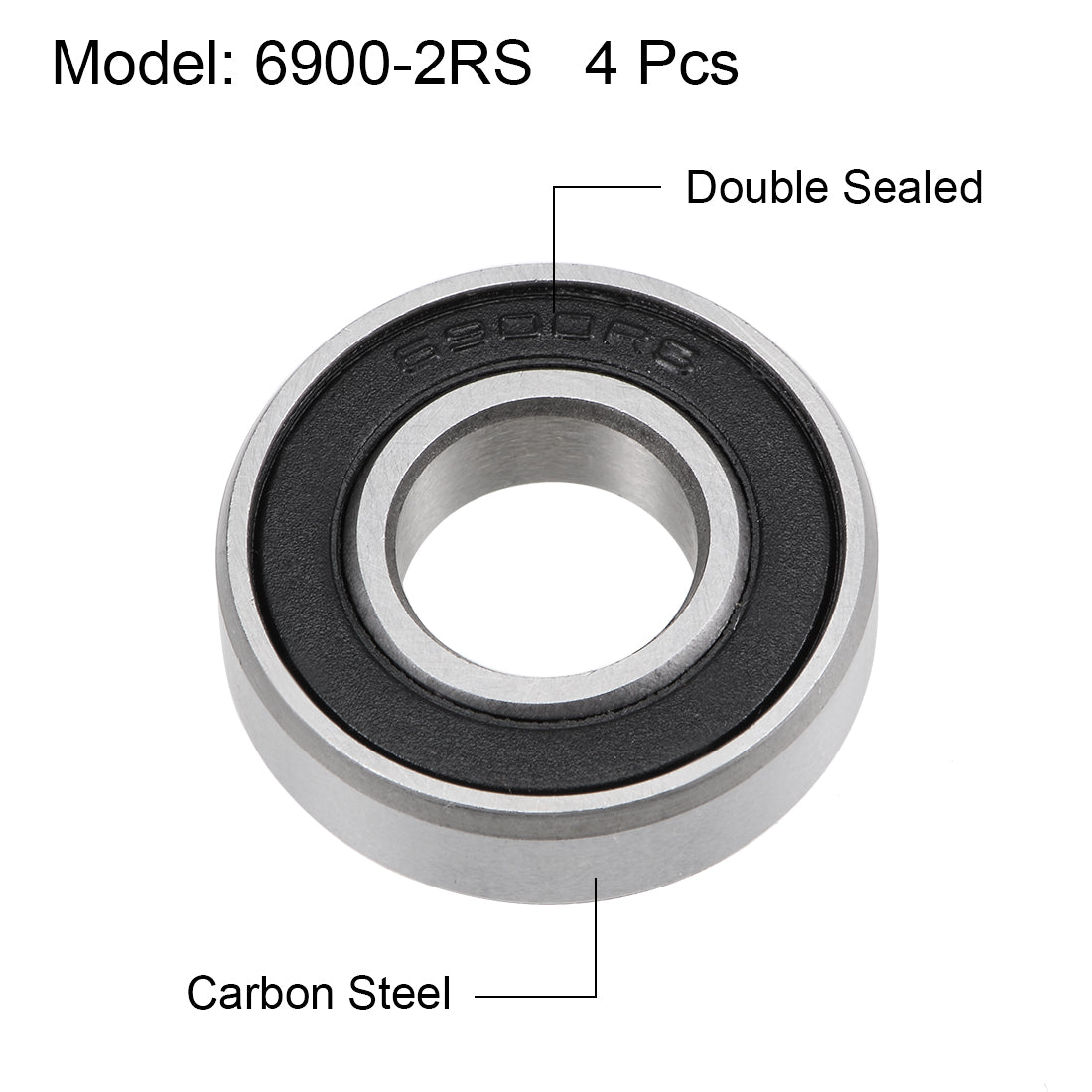 Harfington Deep Groove Ball Bearings Metric Double Seal High Carbon Steel Z2