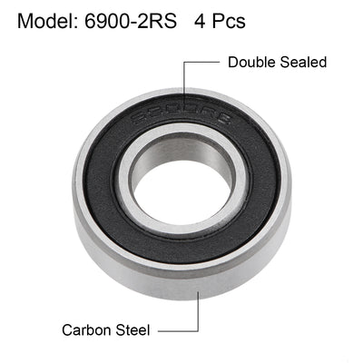 Harfington Deep Groove Ball Bearings Metric Double Seal High Carbon Steel Z2