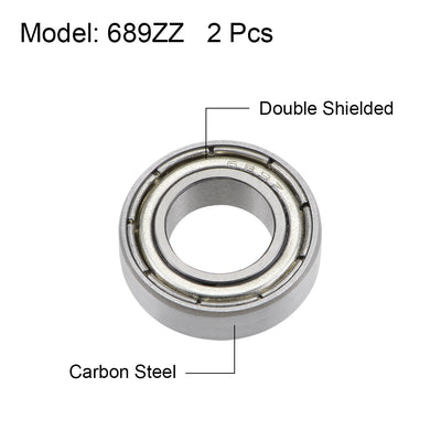 Harfington Uxcell Deep Groove Ball Bearing Metric Double Shielded High Carbon Steel Z2