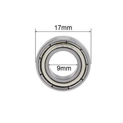 Harfington Uxcell Deep Groove Ball Bearing Metric Double Shielded High Carbon Steel Z2