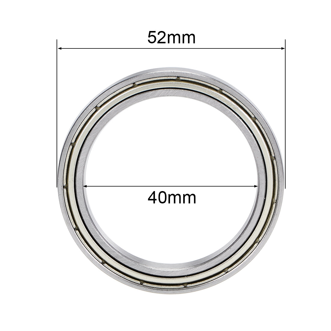 Harfington 6808ZZ Deep Groove Ball Bearings Z2 40x52x7mm Double Shielded Carbon Steel 4pcs