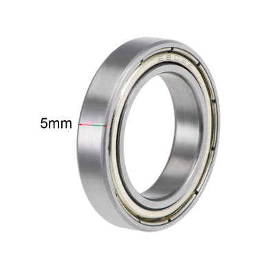 Harfington 6803ZZ Deep Groove Ball Bearings Z2 17x26x5mm Double Shielded Carbon Steel 5pcs