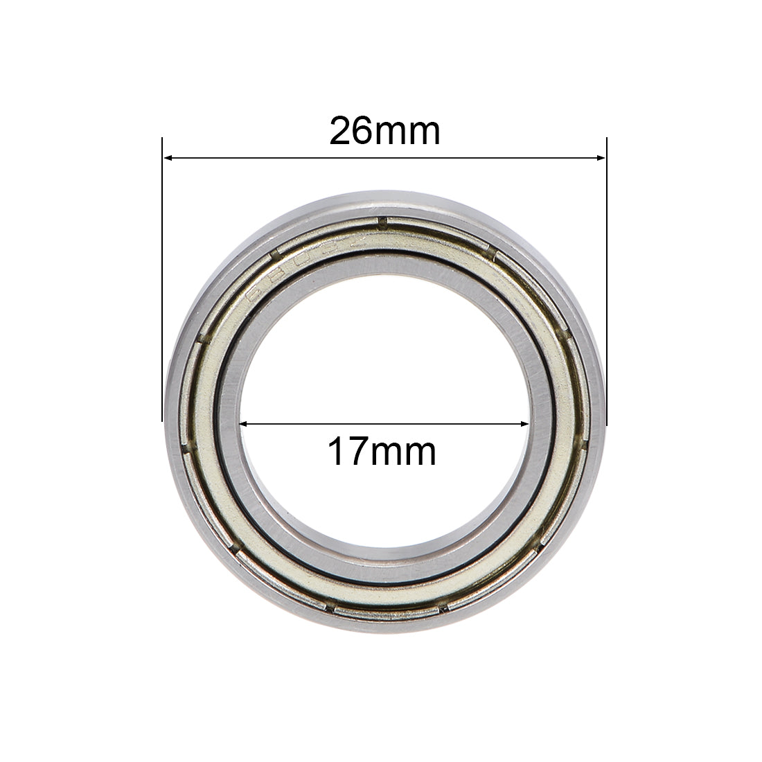 Harfington 6803ZZ Deep Groove Ball Bearings Z2 17x26x5mm Double Shielded Carbon Steel 5pcs