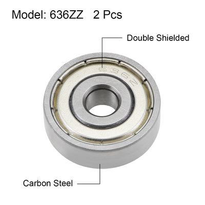 Harfington Deep Groove Ball Bearings Metric Double Shield High Carbon Steel Z2