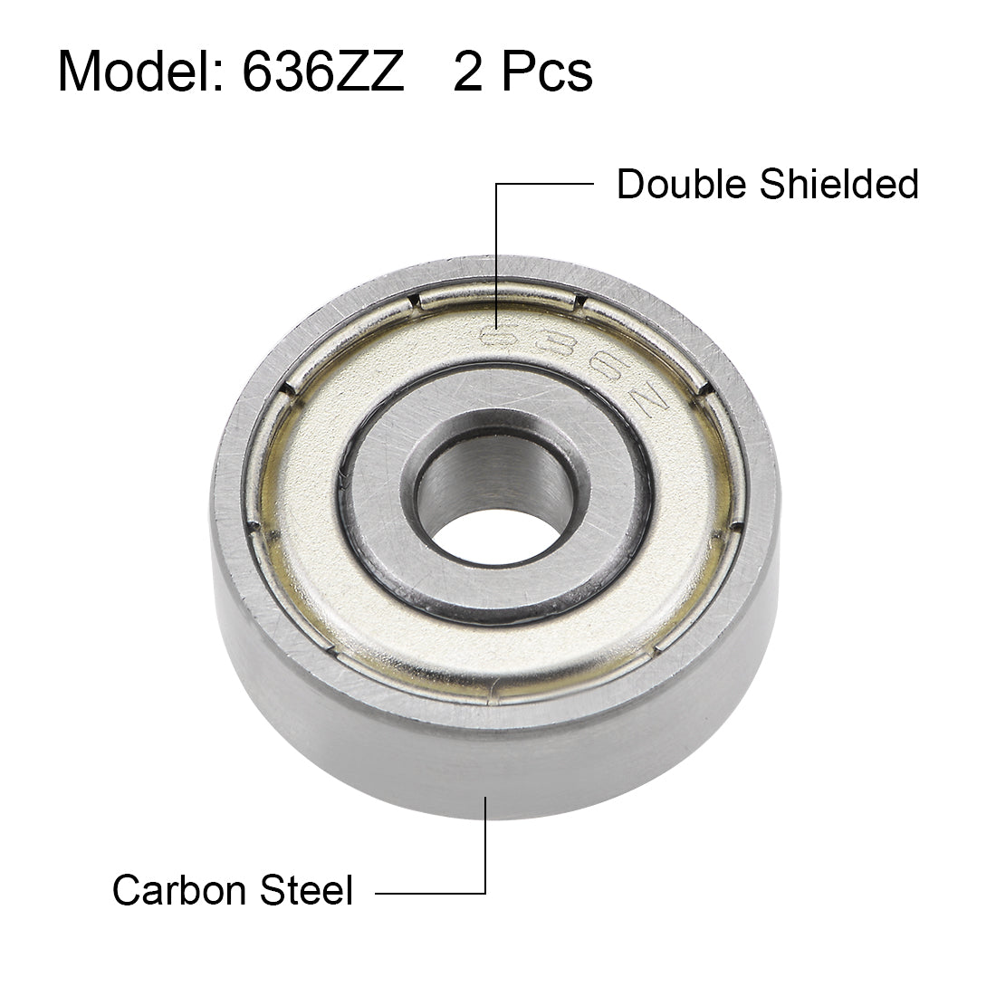 uxcell Uxcell Deep Groove Ball Bearing Metric Double Shielded High Carbon Steel Z2