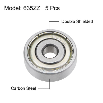 Harfington Deep Groove Ball Bearings Metric Double Shielded High Carbon Steel Z2 Level