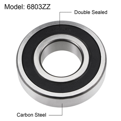 Harfington Deep Groove Ball Bearings Metric Double Sealed High Carbon Steel Z2