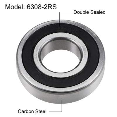 Harfington Deep Groove Ball Bearings Metric Double Sealed High Carbon Steel Z2
