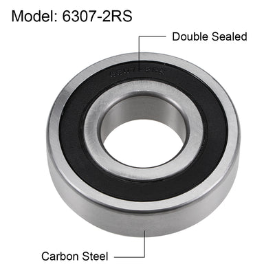 Harfington Deep Groove Ball Bearings Metric Double Sealed High Carbon Steel Z2