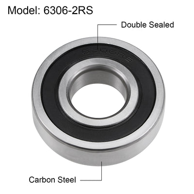 Harfington Deep Groove Ball Bearings Metric Double Sealed High Carbon Steel Z2 Bearing