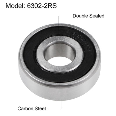 Harfington Deep Groove Ball Bearing Metric Double Sealed High Carbon Steel Z2