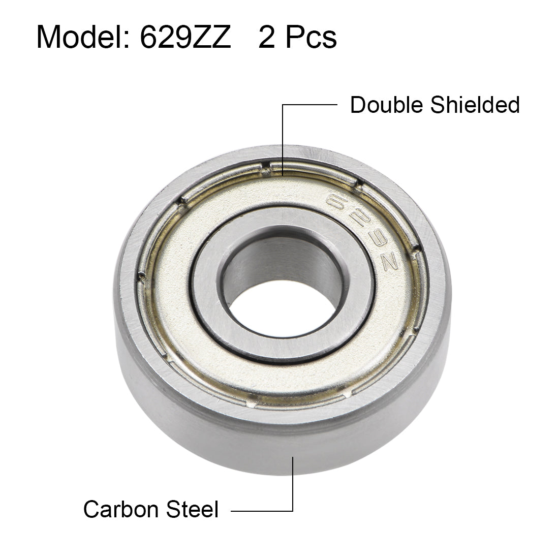 uxcell Uxcell Deep Groove Ball Bearing Metric Double Shielded High Carbon Steel Z2