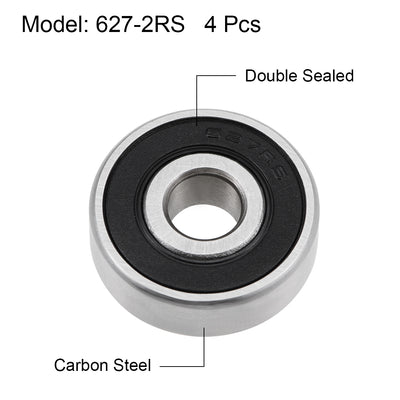 Harfington Deep Groove Ball Bearings Metric Double Sealed High Carbon Steel Z2 Level