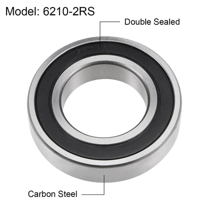 Harfington Deep Groove Ball Bearings Metric Double Sealed High Carbon Steel Z2 Bearing