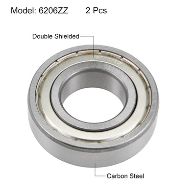 Harfington Deep Groove Ball Bearings Metric Double Shield High Carbon Steel Z2
