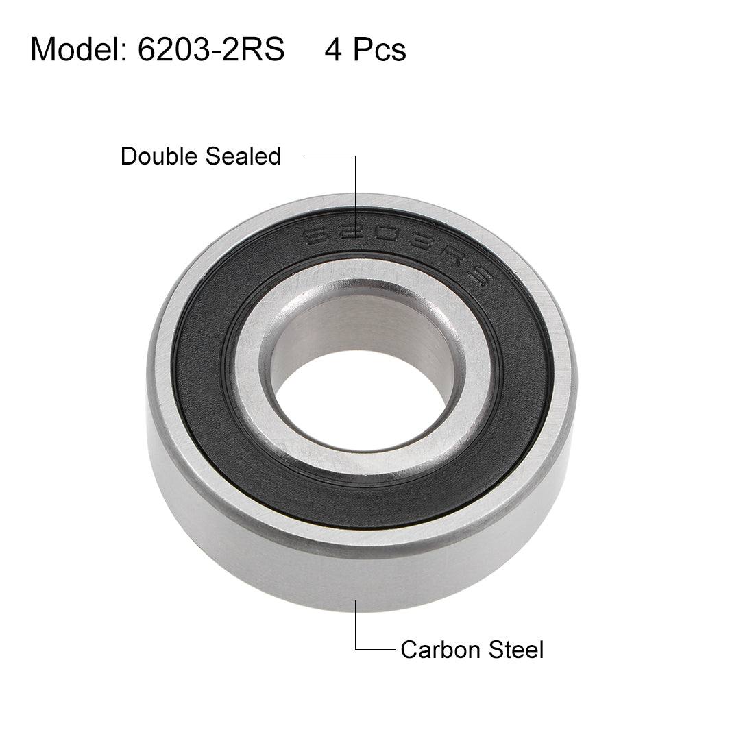 Harfington Deep Groove Ball Bearing Metric Double Sealed High Carbon Steel Z2