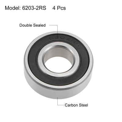 Harfington Deep Groove Ball Bearing Metric Double Sealed High Carbon Steel Z2