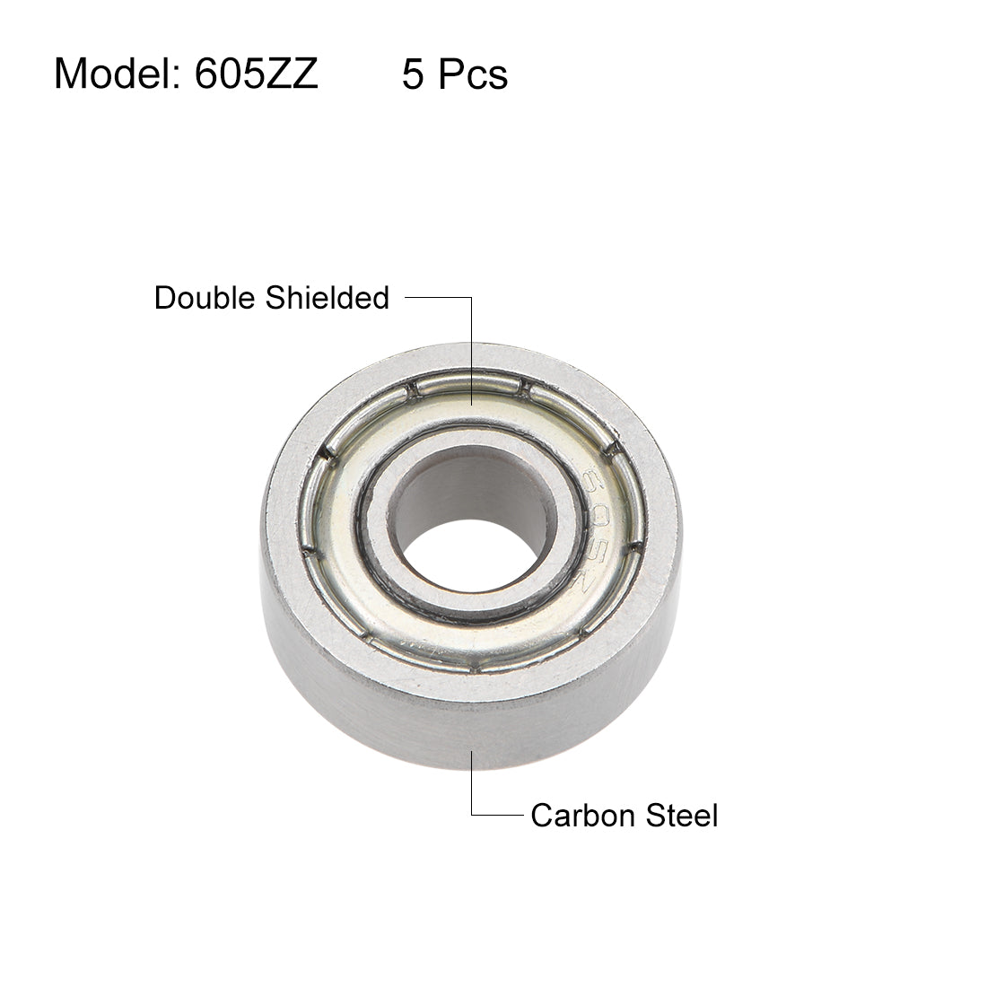 uxcell Uxcell Deep Groove Ball Bearing Metric Double Shielded High Carbon Steel Z2