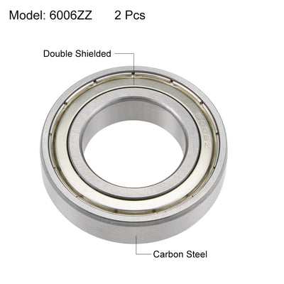 Harfington Deep Groove Ball Bearings Metric Double Shield High Carbon Steel Z2