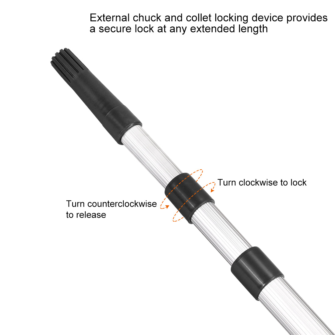 Harfington Extension Pole 3 Section 35-inch to 79-inch Aluminum Telescopic Pole for Paint Roller Black