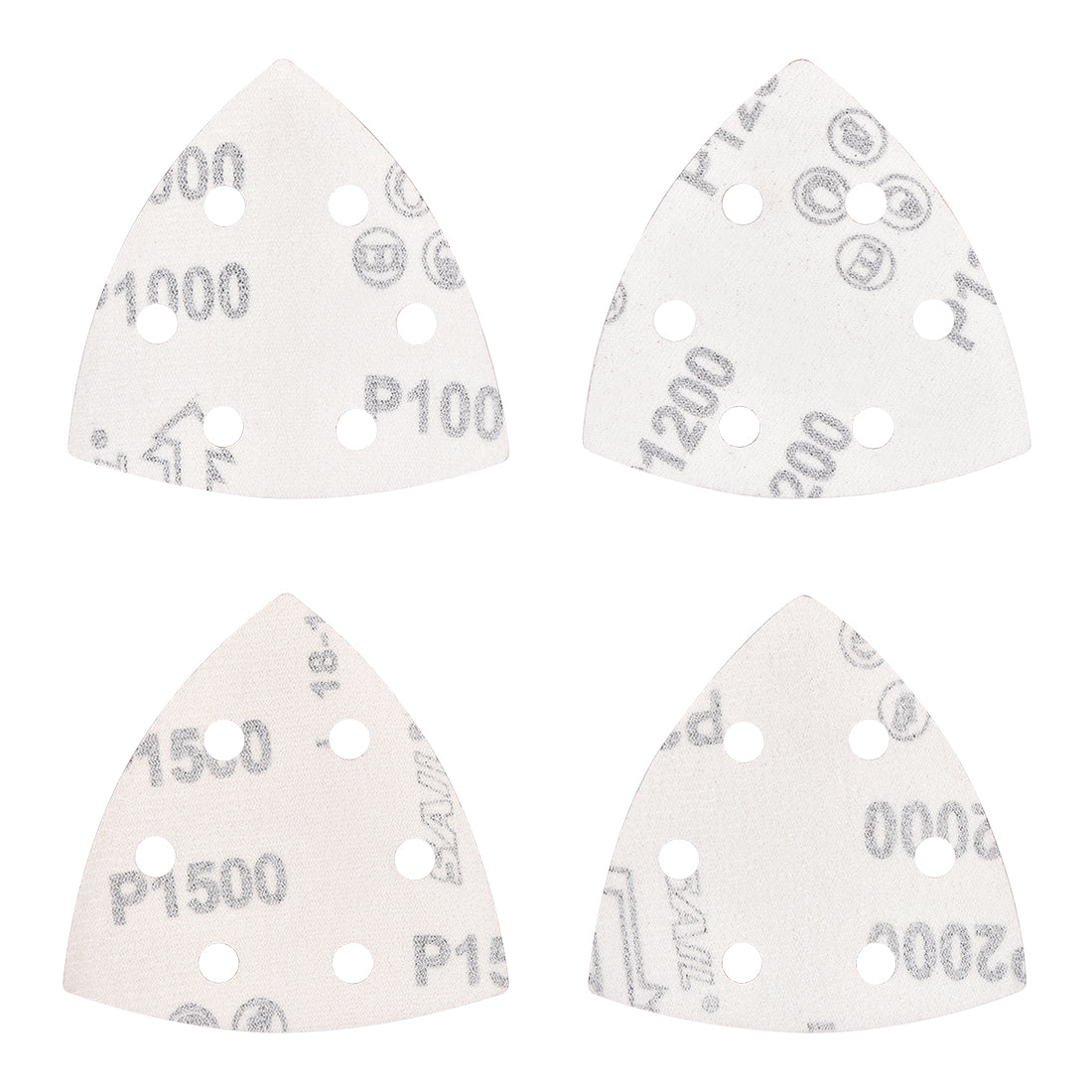 Harfington 20pcsTriangle Detail Sander Sandpaper Sanding Paper Sander Pads Sheet Assorted 6 Hole 1000/1200/1500/2000 Grits