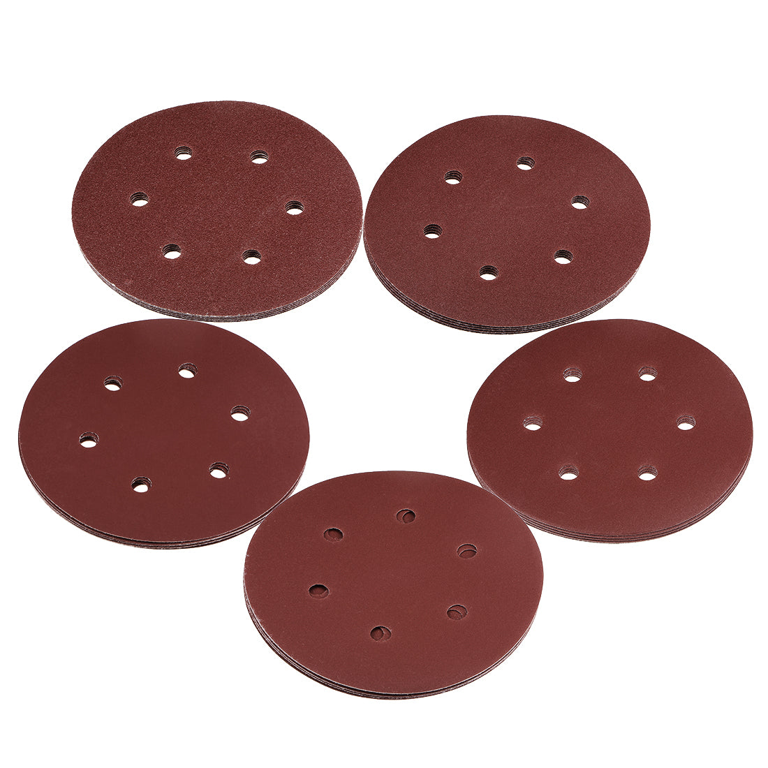 Harfington 25pcs 6 inch 6 Hole Sanding Disc 80/120/240/600/1200 Grit