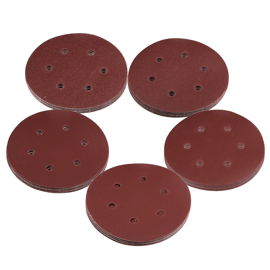 Harfington 50pcs 6 Inch 6 Hole Sanding Disc 80/120/240/600/1200 Grit