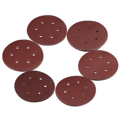Harfington 30pcs 6 inch 6 Hole Sanding Disc 80/100/120/150/180/240 Grit