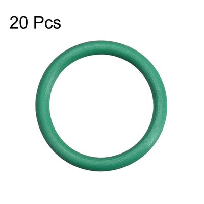 Harfington Fluorine Rubber O-Rings, FKM Seal Gasket for Vehicle Machinery Plumbing, Green Pack of 20