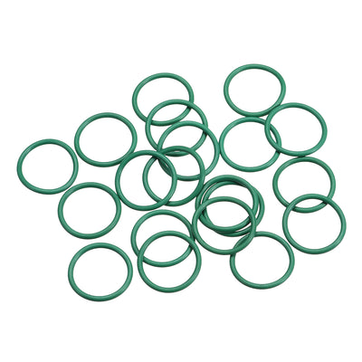 Harfington Fluorine Rubber O-Rings, FKM Seal Gasket for Vehicle Machinery Plumbing, Green Pack of 20