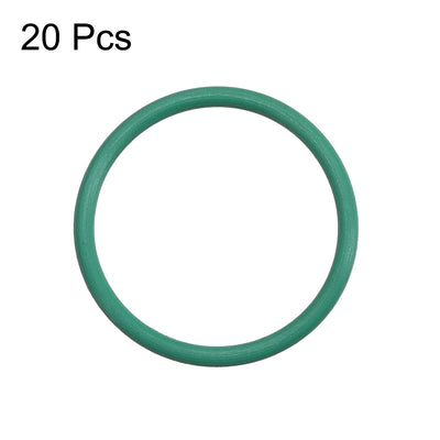 Harfington Fluorine Rubber O-Rings, FKM Seal Gasket for Vehicle Machinery Plumbing, Green Pack of 20
