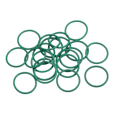 Harfington Fluorine Rubber O-Rings, FKM Seal Gasket for Vehicle Machinery Plumbing, Green Pack of 20