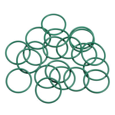 Harfington Fluorine Rubber O-Rings, FKM Seal Gasket for Vehicle Machinery Plumbing, Green Pack of 20