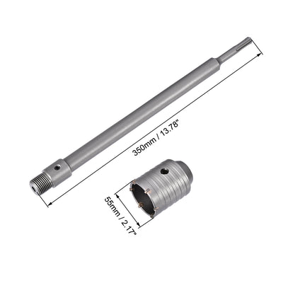 Harfington Wall Hole Drill Bit Concrete Cement Stone Hole Saw Cutter with Connecting Rod Drill for SDS X4 Impact Drill