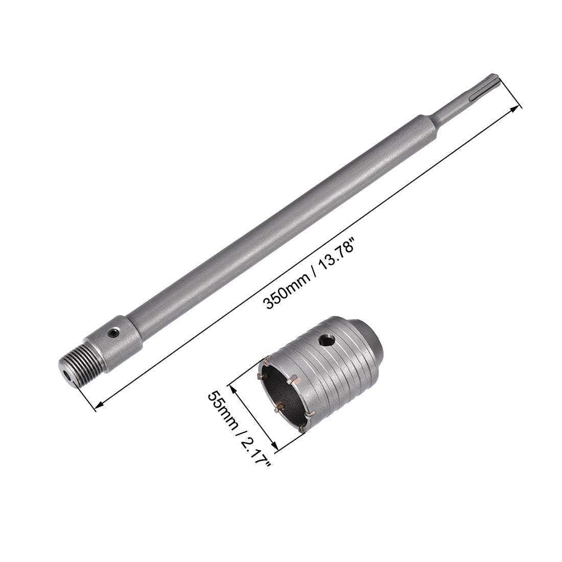 Harfington Wall Hole Drill Bit Concrete Cement Stone Hole Saw Cutter with Connecting Rod Drill for SDS X4 Impact Drill