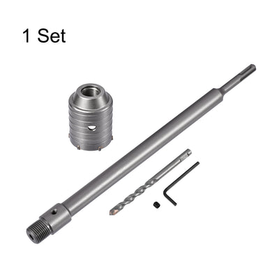 Harfington Wall Hole Drill Bit Concrete Cement Stone Hole Saw Cutter with Connecting Rod Drill for SDS X4 Impact Drill