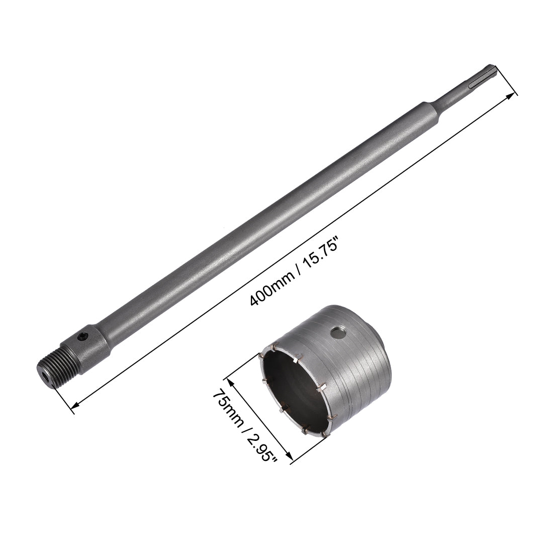 Harfington Wall Hole Drill Bit Cement Stone Hole Saw Cutter with Connecting Rod Drill for SDS X4 Impact Drill