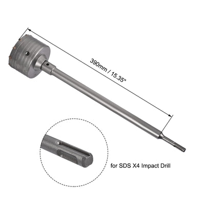 Harfington Wall Hole Drill Bit Cement Stone Hole Saw Cutter with Connecting Rod Drill for SDS X4 Impact Drill