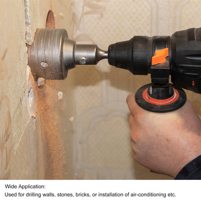 Harfington Wall Hole Drill Bit Cement Stone Hole Saw Cutter with Connecting Rod Drill for SDS X4 Impact Drill