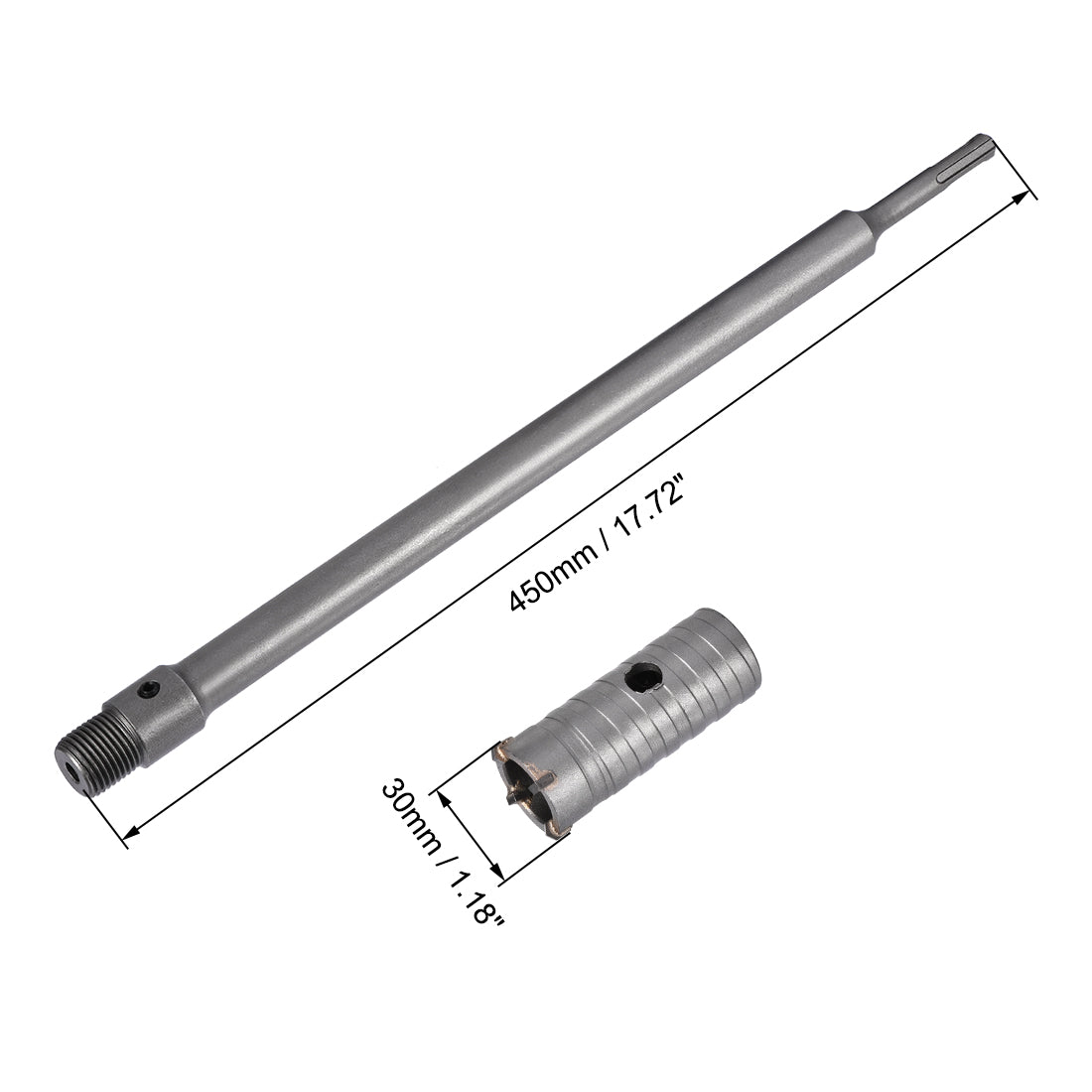 Harfington Wall Hole Drill Bit Stone Hole Saw Cutter with Connecting Rod Drill for SDS X4 Impact Drill