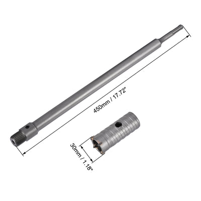Harfington Wall Hole Drill Bit Stone Hole Saw Cutter with Connecting Rod Drill for SDS X4 Impact Drill
