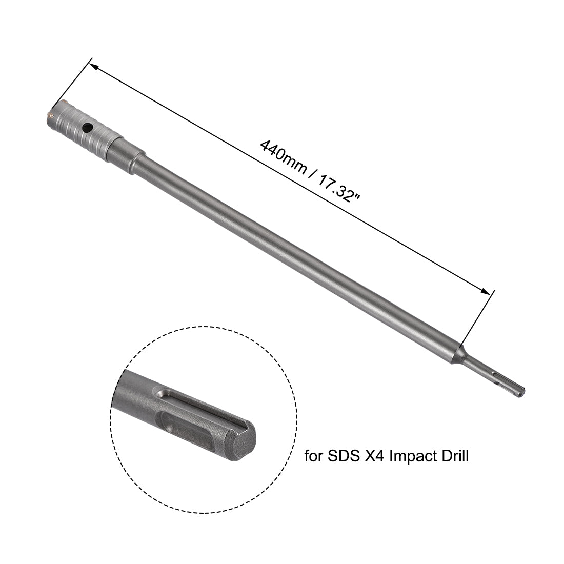 Harfington Wall Hole Drill Bit Stone Hole Saw Cutter with Connecting Rod Drill for SDS X4 Impact Drill