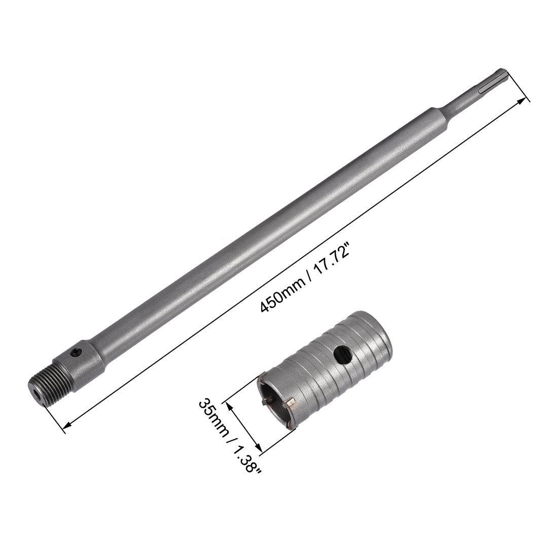 Harfington Wall Hole Drill Bit Stone Hole Saw Cutter with Connecting Rod Drill for SDS X4 Impact Drill