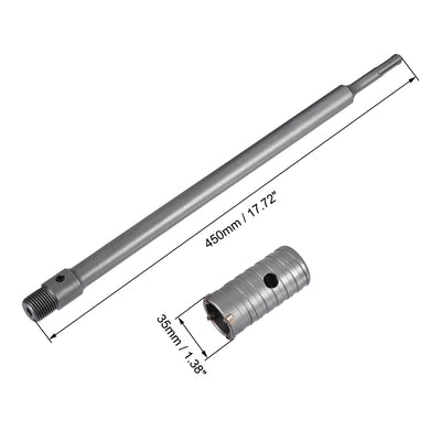 Harfington Wall Hole Drill Bit Stone Hole Saw Cutter with Connecting Rod Drill for SDS X4 Impact Drill