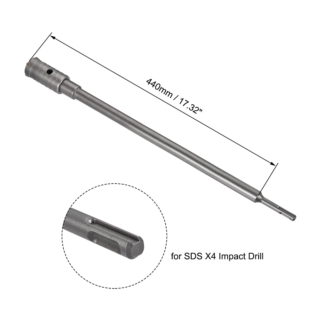 Harfington Wall Hole Drill Bit Stone Hole Saw Cutter with Connecting Rod Drill for SDS X4 Impact Drill