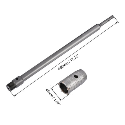 Harfington Wall Hole Drill Bit Stone Hole Saw Cutter with Connecting Rod Drill for SDS X4 Impact Drill