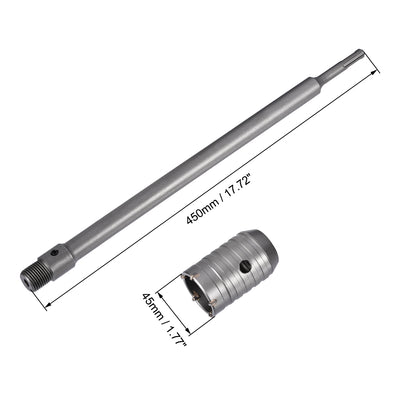 Harfington Wall Hole Drill Bit Stone Hole Saw Cutter with Connecting Rod Drill for SDS X4 Impact Drill