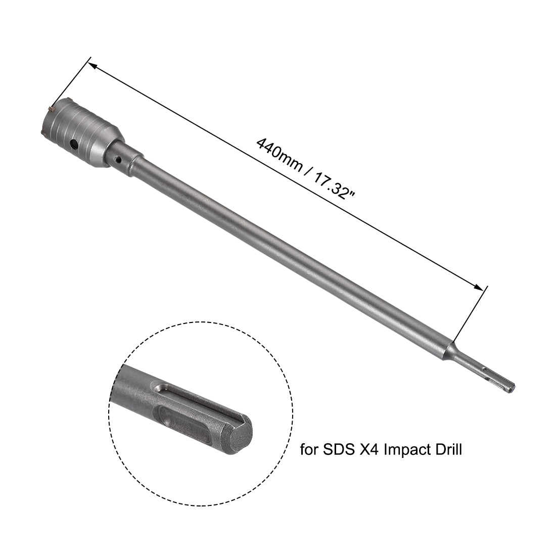Harfington Wall Hole Drill Bit Stone Hole Saw Cutter with Connecting Rod Drill for SDS X4 Impact Drill